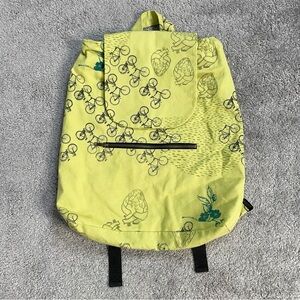 Smoking Lilly Cloth Bicycle Hearts Flowers Green Cloth Backpack Rare Medium